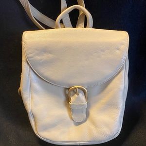 Bon Ami Cream Leather and Brushed Gold Leather Backpack